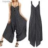 Kobiety Jumpsuits Rompers 2023 Letnie jesienne swobodne kobiety Suknia Suknia Skuwy paski Rompers Backless Spoder szerokie spodni Spodnie Przycięte Spodnie Jumpsuits L230921