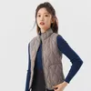 Kvinnors västar diamantplädkvinnor Slim Cotton Short Vest Elegant Fashion Simplicity Casual Thicken Jacket Winter Office Lady STEVELESS COER