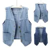 Women's Vests Ladies Vest Retro Loose V Neck Single-breasted Casual Solid Color Firm Stitching Hip Hop Fall Waistcoat Clothing