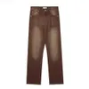 High Street Fashion Brand Washed Old Brown White Straight Fit Jeans1hml