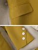 Ternos femininos S-4XL plus size amarelo cáqui preto escritório senhoras blazer e jaqueta feminina sólida manga longa negócios trabalho wear formal