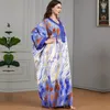 Roupas étnicas BNSQ Abaya Mulheres Muçulmanas Vestidos de Festa Dubai V Collar Bat Manga Turquia Africano Caftan Vestidos 230921