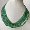 Chains 6Layers Faceted 4MM Brazil Green Aventurine Necklace Natural Stone Jewelry Noble Elegant Exquisite Bead Chain Choker Collier