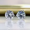 3 Prong Lage Hoek Instelling Vvs Moissanite Diamond Stud Oorbellen 925 Sterling Zilveren Oor Ringen Custom voor Mannen Vrouwen