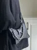 Damen Y2k Silber Geldbörse Schmetterlingsform Umhängetasche Damen neu Modische und vielseitige Perlenhandtasche Umhängetasche