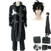 Anime kostymer anime svärd konst online kirigaya kazuto kirito cosplay kostym peruk svart svärdman uniform bekämpar man halloween karneval kostym