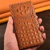 3D-Krokodil-Echtleder-Klapphülle für iPhone 15 Pro Max 14 13 12 Alligator-Halter-Abdeckung