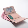 Plånböcker söta läder kvinnor små pengar väskor kort handväska kvinnors studentkort hållare flicka id väska affärsmynt