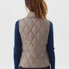 Kvinnors västar diamantplädkvinnor Slim Cotton Short Vest Elegant Fashion Simplicity Casual Thicken Jacket Winter Office Lady STEVELESS COER