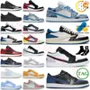 Baskets basses de basket-ball Panda Dark Mocha Olive Taxi Vintage UNC Gris Bred Toe Noir Phantom Militaire Vert Concord Baskets Jumpman 1 1s Chaussures Basses Hommes Femmes