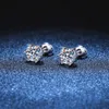 Classic Design Six Claws Studs Arets de Plata 925 Sterling Silver VVS Moissanite Diamond Fashion Jewelry Earring