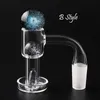 Rookaccessoires Flat Top Terp Slurper Quartz Banger 2 mm muur met 22 mm en 14 mm marmer 6 mm pil parel vrouwelijk mannelijk voor glazen waterpijpen Rigs