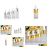 Verpakking Flessen Groothandel Sier Cap Witte rubberen dop 1 ml 2 ml L 5 ml per etherische olie Amber helder glazen druppelflesje Potten flesjes met Dhsu3