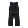 Gaojie Fashion Brand Vibe Style Solid Color Multi Pocket Dragkedja Casual Pants Straight Cut Wood Pants84hr