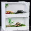 Fournitures pour reptiles Boîte d'alimentation Conteneurs de terrarium en acrylique double couche pour araignée, lézard, grenouille, serpent, petit animal de compagnie, habitat transparent 230920