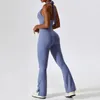 Set attivi Tuta sportiva da yoga di un pezzo Tuta sexy traspirante ad asciugatura rapida Set da body con scollo all'americana Abbigliamento sportivo Tuta da donna Abbigliamento da allenamento per palestra