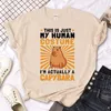 T-shirts pour femmes Capibara Capybara Tee Femmes Streetwear Designer Manga Top Vêtements féminins