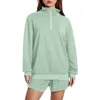 Damesshorts Dames 2-delige trainingspakken Effen kleur 1/2 rits Sweatshirt en voor activewear Workout-outfits Set