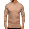 Men's T Shirts Winter Warm Half High Collar Fashion Thermal Underwear Men Neck Basic T-shirt Blouse Pullover Long Sleeve Top