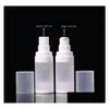 Packing Bottles Wholesale 100Pcs 15Ml 30Ml 50Ml Airless Lotion Pump White Frosted Pp Spray Bottle For Eye Cream Foundation Toner Sub Dhqn4