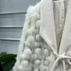 Kadın kürk sahte kürk gerçek ceket kış kadınları gevşek stil örgü doğal kürk ceket kemeri kadın moda dışarısı 230920