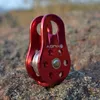 Carabiners Small Single Fixed Play Gear Ball Bearing Mountaineering Bergklättring Zipline -solvande vagnskiva Aluminiumlegering 230921