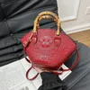 Borse firmate PU Borsa a tracolla di lusso leggera modello coccodrillo vintage Borsa a tracolla portatile con guscio di bambù di grande capacità Borsa a tracolla all'ingrosso