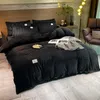 Bedding sets Comfortable Soft Magic Velvet Solid Color Duvet Cover Bedspread Pillowcases Set Blanket Bed Sheet 230921