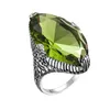 Anéis de casamento na moda Peridot Anel Marquise Gemstones Real 925 Anéis de Prata Esterlina para Mulheres Birthstone Agosto Noivado Prata 925 Jóias 230921