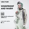 Skiing Suits VECTOR Ski Jacket Men s and Women s Single Board Double Loose Warm Windproof Waterproof Professional 230920