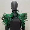 Scarves Halloween Women Cosplay Black Natural Feather Shrugs Shawl For Luxury Shoulder Wraps Sexy Punk Gothic 230921