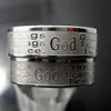 30 pièces anglais gravé sérénité anneaux de prière en acier inoxydable religieux chrétien anneaux foi Bible verset entier hommes femmes bijoux 286i