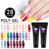 Vernis à ongles 10g Glitter Poly Nail Gel 28 Cloors pour l'extension des ongles Doigt Construction rapide Gel à ongles Semi Permanent Soak Off Nail Art 230921