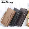 Money Clips 2019 Baellerry Men Long Fashion Wallets Desigh Zipper Card Holder Leather Purse Solid Coin Pocket High Quality Male Purse Q230921