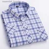 Camicie eleganti da uomo Nuove camicie casual per uomo Cotone scozzese manica corta Elegante abito da lavoro Smart Estate Uomo Abbigliamento Inghilterra Moda Top Camicie L230921