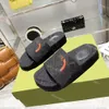 Sandales de créateurs Dupe AAAAA Pantoufles Fond épais Broderie Plate Sandale Imprimée Femmes Hommes Pantoufle Slide Flip Flops Chaussure En Caoutchouc Avec Boîte