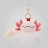 Porte-clés en peluche Petit Axolotl Charme de sac en peluche Animal en peluche Porte-clés Clip sur sac Porte-clés Sac à dos Clips Squishy Doux Peluche Jouet Animal 230921