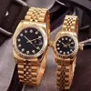 Nuevo RELOJ Parejas Estilo Clásico Movimiento automático Mecánico 28 mm 36 mm Moda Hombres Hombres Mujeres Mujeres Oro Datejust Relojes Wristw309P