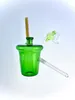 Equipamento de copo de cor verde grama, junta de 14 mm, com haste inferior, banger de 10 mm e tampa de bolha verde, conjunto conjunto