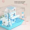 Other Pet Supplies Transparent Hamster Cage Acrylic Small Animal Hedgehogs Rabbit Guinea Pig Double Decker Villa Package Toy Set 230920