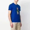 새로운 2024SS 100% 면화 디자이너 디럭스 남녀 폴로 셔츠 티셔츠 캐주얼 느슨한 느슨한 인쇄 미국 곰 패턴