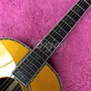 Abalone Yellow Solid Spruce OM Type 42 Model Acoustic Guitar Ebony Fingerboard