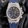 Mens Full Diamond Quartz Mechanical Movement Watch 42mm Waterproof Fashion Business Wristwatches
