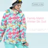 Skianzüge Mutter Mädchen Ski Warm Wasserdicht Winddicht Kinder Snowboard Jacken Hose Winter Erwachsene Kinder Kleidung Anzug 230921