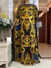 Casual Dresses African Design Fashion Silk Dress For Women Summer Abaya With Scarf Maxi Bazin Vintage Long Sleeve Robe Gowns Sexy Lady Pary