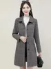 Trench da donna di mezza età madre primavera autunno periodo giacca a vento 2023 modello moda medio lungo cappotto di lana femminile