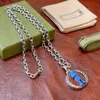 Collana 23ss per donne e uomini Collana con ciondolo moda bambola blu con ciondolo a forma di animale, scatola inclusa. Regalo preferito