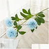 Couronnes de fleurs décoratives Vase d'hortensia en soie pour la décoration de la maison Bouquet de jardin extérieur Accessoires de mariée Liquidation Goutte artificielle Dhcte