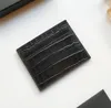 Модельер -дизайнерские женские держатели карт икра Croco Lambskin Mini Wallet Pure Color Подлинный кожа