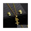 Oorbellen Ketting Roestvrij Staal 12 Sterrenbeelden Minimalistisch Goud Sterrenbeeld Hanger Mode Persoonlijkheid Kraag Set Drop Delivery J Dhofv